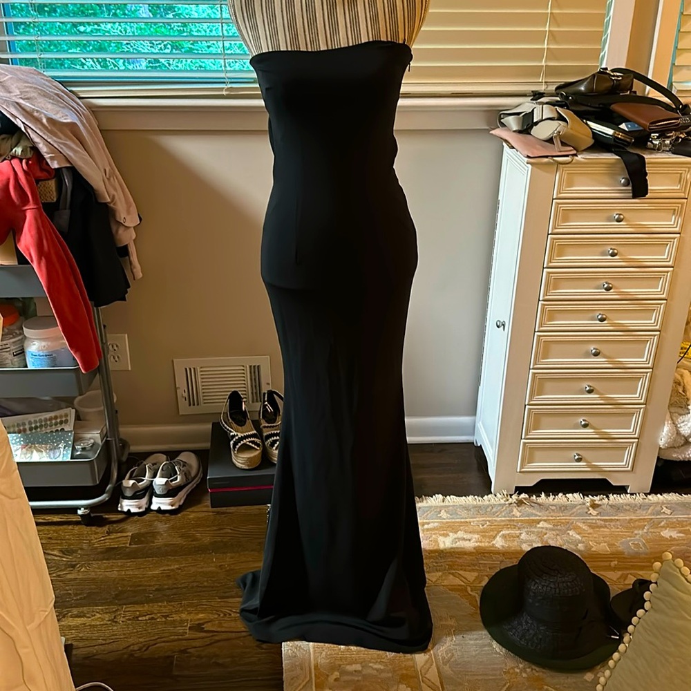 Katie may revolve prom dress black and backless